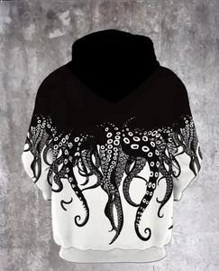 Sudadera con Capucha Holgada de Moda de Otoño, 100% Poliéster, de Secado Rápido, con Estampado Digital de Personaje Animal 3D de Pulpo, Venta al por Mayor - Product Image 3