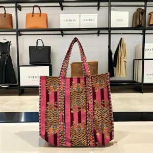 Bolsos de Mano Étnicos de Algodón Hechos a Mano para Mujer, con Cierre de Cremallera Acolchado, para Todas las Temporadas - Product Image 1