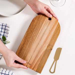 เขียงไม้อะคาเซียทำมือทนทานอเนกประสงค์เขียงเสิร์ฟชีส - Product Image 4