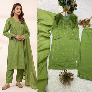 Traje indio Anarkali Salwar Kameez con dupatta, listo para usar, ropa étnica para mujeres adultas, para fiestas. - Product Image 2