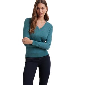 Sudadera Lisa para mujer con puños acanalados Sudadera de mezcla de algodón de ajuste clásico Ideal para capas en tallas de otoño e invierno - Product Image 3