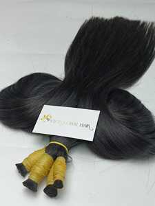 Super doble dibujado cutícula alinear el pelo crudo suave Bonestraight vietnamita extensiones de cabello humano al por mayor cabello trenzado - Product Image 4