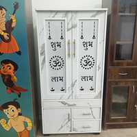 Armoire moderne en acier aspect marbre blanc, double porte, avec tiroirs, pour chambre à coucher, Diwali et anniversaire