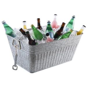 Galvanized Metal Ice Bucket Tub with Bottle Opener Large Beer Wine <b>Drink</b> Cooler Bucket for Party <b>Bar</b> Wedding Wholesale Supplier - Product Image 1