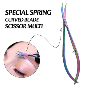 Ciseaux à sourcils en acier inoxydable OEM ODM avec étui en cuir personnalisé, ciseaux à sourcils de beauté - Product Image 4