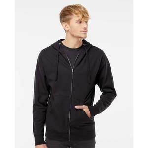 2025 Men's Midweight Full-Zip Hooded <b>Sweatshirt</b> with 3D <b>Embroidery</b> Anti-Wrinkle Feature Custom Label XS Size - Product Image 3