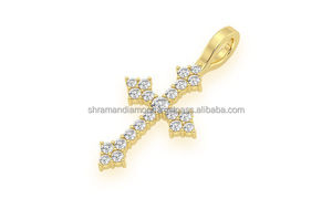 Colgante Religioso Unisex Personalizado de Cruz de Jesús Minimalista, Chapado en Rodio Helado, Oro Sólido de 10K, con Diamantes Cultivados en Laboratorio de Corte Brillante - Product Image 5