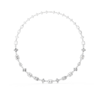 Collier TIMELESS en or blanc 18 carats plaqué rhodium avec diamants de laboratoire certifiés Imperial Angles MIX CUT pour femmes - Product Image 2