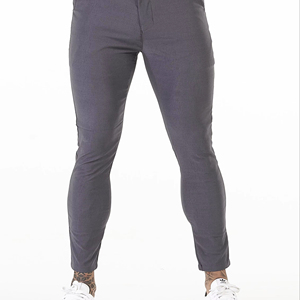 กางเกงขายาวทรงสลิมฟิตสำหรับผู้ชาย น้ำหนักเบา สไตล์ลำลอง ลายเรียบ เอวกลาง เหมาะสำหรับใส่ได้ทั้งแบบเป็นทางการและลำลอง - Product Image 4