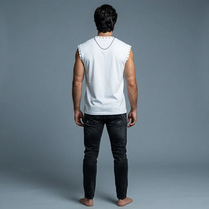 Débardeur personnalisé imprimé sérigraphié avec strass, 100 % coton jersey, tissu doux et respirant, sans manches, unisexe, confortable, OEM - Product Image 5