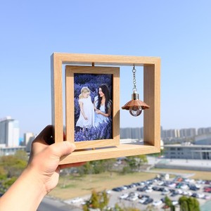 New Arrival Wooden Photo <b>Frame</b> Rectangular Handmade Tabletop Horizontal Creative Heart Pendant Decor - Product Image 5