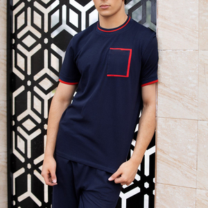OEM Custom Men's Summer Casual <b>Suit</b> Cotton Crew Neck <b>T</b> <b>Shirt</b> And Shorts Set Breathable Knitted Sportswear Outfit - Product Image 3
