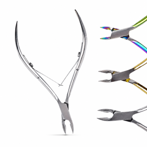 Ciseaux à cuticules professionnels en acier inoxydable, outil de manucure et pédicure pour éliminer les peaux mortes, doré, argenté, arc-en-ciel - Product Image 1