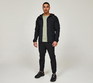 Men's Autumn Windproof Waterproof <b>Hooded</b> <b>Zip</b>-Up Lightweight Sporty Jacket for Running Cycling Outdoor Activities - Product Image 2