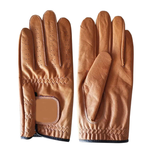 Gants de golf en cuir Cabretta pour gaucher, imprimés par sublimation avec logo personnalisé, sangle Velcro, séchage rapide, respirants, design à doigts complets - Product Image 1