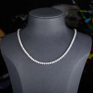 Top Selling Custom Length Iced Link Tennis Chain Necklace Hip Hop Bling Moissanite Wholesale Price - Product Image 1