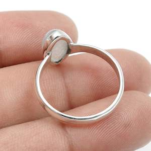 Natural Rainbow Moonstone Gemstone <b>Ring</b> Crafted From 925 Sterling Silver Wedding Fine <b>Boho</b> Jewelry With Marquise Cut Stone - Product Image 5