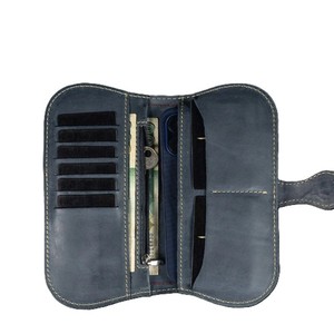 Portefeuille long en cuir véritable marron noyer pour homme, pochette de voyage de luxe pour espèces, porte-cartes, pochette pour smartphone, étui organisateur élégant de qualité supérieure - Product Image 5