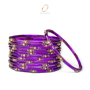 Nouveauté 2026 – Bracelets en verre violet goutte de pluie style cachemire, lot de 12, pour femmes, bijoux indiens de mariée, au prix le plus bas - Product Image 5
