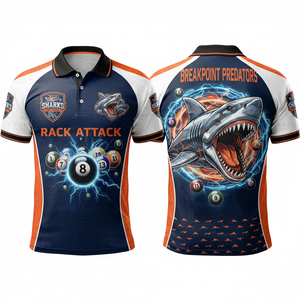 Camiseta de Billar para Hombre de Alto Rendimiento OEM, Diseño Deportivo de Manga Corta, Tejido Sólido, Personalizable, de Secado Rápido, Poliéster/Algodón - Product Image 2