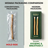 Caja Porta Miswak Personalizada al por Mayor, Ecológica, Transpirable, para Viajes Musulmanes, Funda de Papel Biodegradable Premium, Antimoho