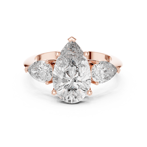 Anillo de Compromiso y Boda SATVIK RATNA de Lujo con Corte Pera de 3 Ct, Cultivado en Laboratorio, Certificado IGI, Oro de 10k/14k/18k - Product Image 2
