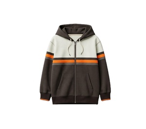 Sweat à capuche zippé personnalisé pour homme, en molleton épais 400 g/m², 100 % coton, respirant, écologique, de haute qualité, avec strass et effet délavé à l'acide - Product Image 2