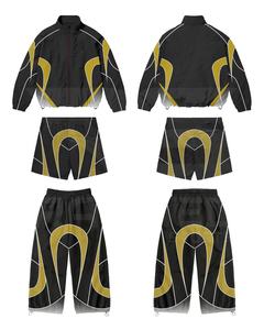 Conjunto Deportivo Sublimado 100% Nailon de Secado Rápido, Chaqueta con Cremallera y Pantalón Corto, Corte Holgado, Estilo Deportivo de Verano para Adultos - Product Image 6