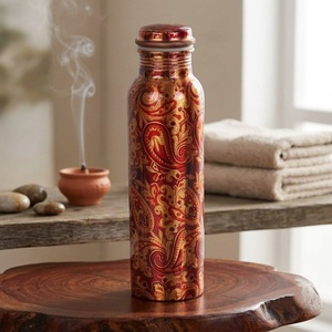 <b>Copper</b> <b>Drinking</b> <b>Bottle</b> With Sturdy Shape And Comfortable Handling For Daily Hydration During Office School Gym Travel - Product Image 3