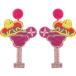 Pendientes de Hielo con Bordado Artesanal, Diseño Floral con Cuentas, Hermosas Artesanías de Bordado a Mano, Punto de Cruz - Product Image 4