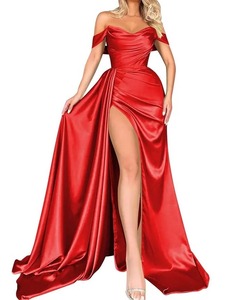 Vestido de Noche Elegante para Fiesta con Abertura Alta y Un Hombro Descubierto para Damas - Product Image 4