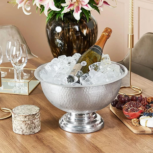 Grand Bol à Punch Robuste en Acier Inoxydable, Vente en Gros OEM, Refroidisseur de Boissons Métallique pour Champagne, Vin, Bière, Fêtes et Traiteur - Product Image 1