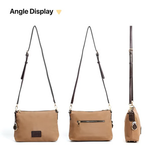 Holy Women's Premium Synthetic Leather Shoulder Bag <b>Orange</b> Minimalist Zip Closure Water Resistant Satin Lining All Seasons Daily - Product Image 5