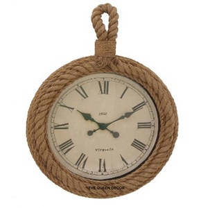 Modern Fashion Look Rope Design Wall <b>Clock</b> Round Shape Use Living Room Farmhouse Office Library Accent - Product Image 1