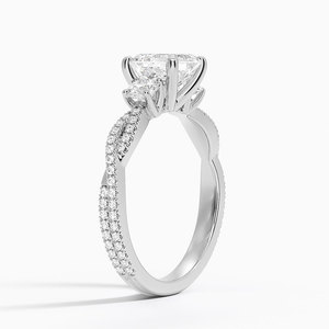 Anillo BOJ 0141 con Corte Asscher, Plata 925, Anillo Solitario de Lujo con Tres Piedras Engastadas, Diamante de 2ct, Color D, VVS1, Moissanita, Certificado GRA, en Oferta - Product Image 2