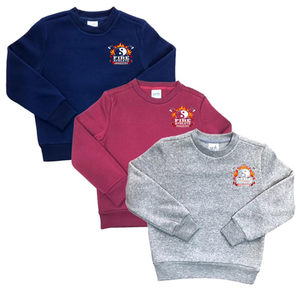 Cárdigan de cuello redondo bordado Fire Athlete Industry para mujer, jersey informal de manga larga, color liso, acrílico, invierno, gris frontal - Product Image 1