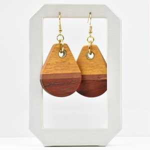 Boucles d'oreilles en bois en forme de goutte d'eau, style vintage, unisexe, pour fête, bijoux islamiques tendance - Product Image 4