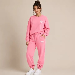 Ensemble de survêtement polaire décontracté imprimé automne-hiver pour hommes et femmes, coupe droite, jambe large, ensemble de jogging, vente en gros, logo personnalisé, extensible - Product Image 5