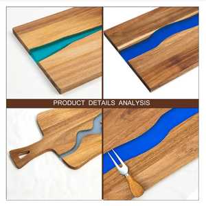 Tabla de Cortar de Madera y Resina, Pulida a Mano, Ecológica, Apta para Lavavajillas, con Logotipo Personalizable, Tabla para Cortar Queso - Product Image 1