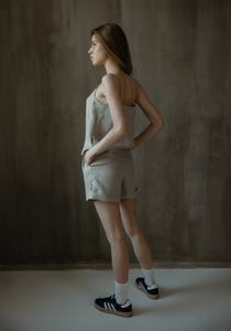 กางเกงขาสั้นเบอร์มิวด้าเอวสูงสำหรับผู้หญิง ปี 2026 ไซส์ XS เอวยางยืด ผ้าลินิน สไตล์ลำลองแต่ดูดี มีจีบ - Product Image 3