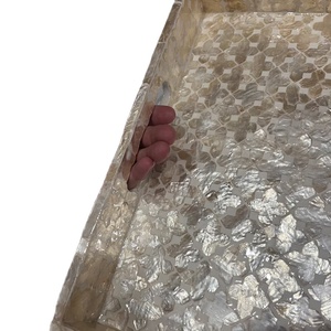 PERFECT ENTERPRISES <b>Breakfast</b> <b>Tray</b>: Handmade Serving <b>Tray</b> Cross Pattern MOP <b>Tray</b> - Product Image 4