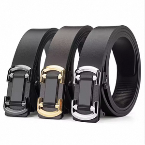 Black Leather <b>Belt</b> With Rectangular Plastic Buckle Casual Style Durable One Piece Molding Design - Product Image 5