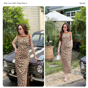Robe nuisette en mousseline de soie à bretelles fines, motif floral ombré, col en V, taille cintrée, élégante, évasée, longueur cheville, fluide et décontractée, collection automne, vente en gros - Product Image 2