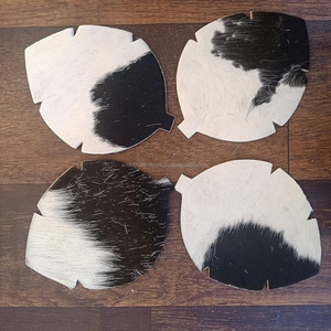 Elegante Posavasos de Cuero de Vaca con Pelo, Estilo Occidental, Decoración para el Hogar - Product Image 3