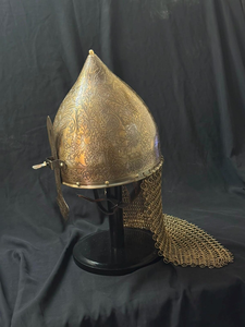 Casque médiéval persan en métal fait main avec aventail en maille, casque de guerrier antique, décoration historique - Product Image 3