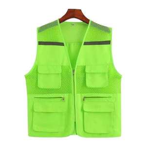 Chaleco de Seguridad Reflectante de Alta Visibilidad Unisex, Malla de Poliéster Transpirable, Múltiples Bolsillos, Detección de Agujas, Ropa de Trabajo, Transferencia de Calor - Product Image 5