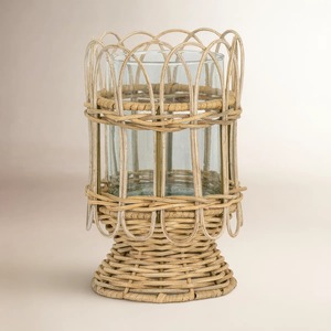 Portavelas de ratán hecho a mano, se puede usar como soporte para flores, para la decoración del hogar, sala de estar, dormitorio, comedor y eventos, procedente de la India. - Product Image 3