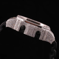 Reloj Unisex Starspire Jewels Premium VVS Moissanite con Incrustaciones de Diamantes, Cinta Plateada de Lujo, Tamaño Personalizable, Mecánico Analógico