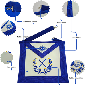 Premium Masonic Blue Lodge Apron for Freemasons Embroidered Officer Regalia Adjustable Ceremonial Dress Accessory - Product Image 2