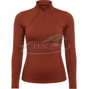 Camiseta de equitación de manga larga para mujer, capa base de alto rendimiento para entrenamiento, ropa ecuestre, top. - Product Image 1